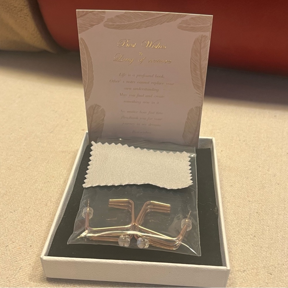 Elegant Rose Gold Hoop Earrings - NWOT
